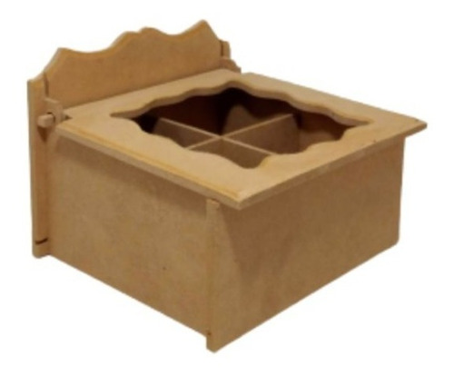 Caja De Te Tapa Calada  X 4 Div Mdf 5,5mm