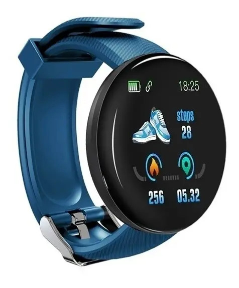 À Prova D' Água Smartwatch Homens Smartwatch Caixa Azul Pulseira Verde Bisel Preto