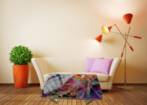 Mesa De Centro Rectangular Coral Claro