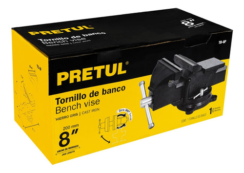 Tornillo De Banco 8p Prensa De Hierro Pretul