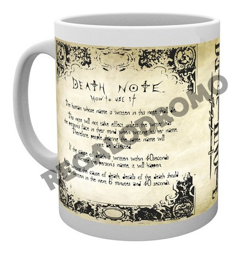 Mug De Death Note, 11 Onzas, Nuevo, Cerámica, M12