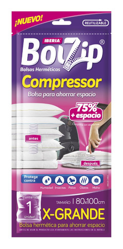 Bolsa Hermética Ahorra Espacio Bolzip Compressor X-grande