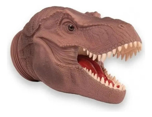 Fantoche Cabeça De Dinossauro Marrom 19,5cm 341 - Super Toys