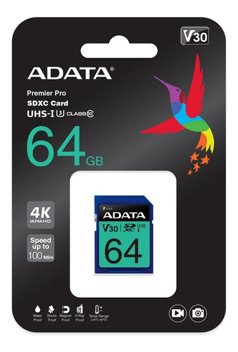 Imagen 2 de 2 de Tarjeta de memoria Adata ASDX64GUI3V30S-R Premier Pro 64GB