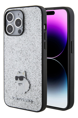 Protector Karl Lagerfeld Para iPhone 15 Pro Max Glitter Cat
