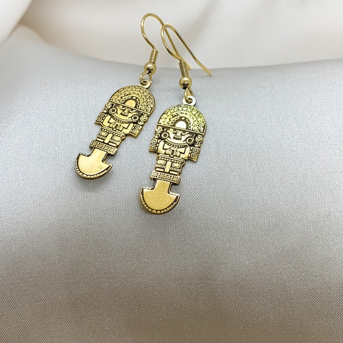 Aros Tumi Perú Arte Precolombino Oro 18k Macizo 750