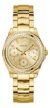 Comprar Reloj De Pulsera Guess Gw0685l2 De Cuerpo Color , Analógico, Para Mujer, Fondo Dorado, Con Correa De Acero Inoxidable Color Dorado, Bisel Color Dorado Y Pulsera
