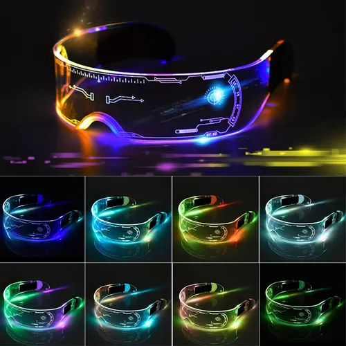 gafas de neón cyberpunk. dispositivos futuristas azules brillantes para  viajes en línea y visualización de videos. 11912932 Vector en Vecteezy