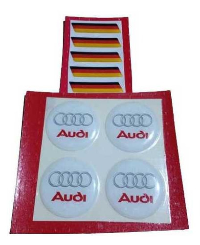 Combo Centro Llanta Resin.audi 49   Blister X 4 Un.+ Bandera