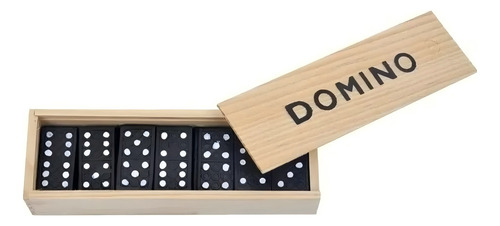 Negro Domino 28 Set En Caja De Madera