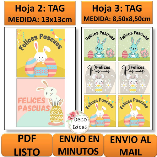 Imagen 3 de 6 de Kit Imprimible Pascuas 04 Pdf Listo Ideal Para Emprendedores