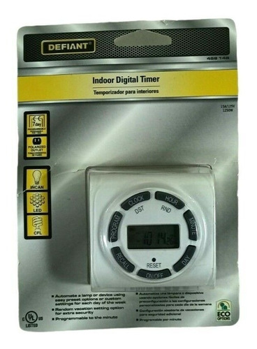 Defiant Timer Polarizado Digital Para Interiores 15a 7 Días