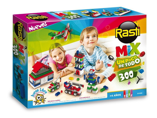 Imagen 5 de 5 de Bloques para armar Rasti Mix 300 en caja