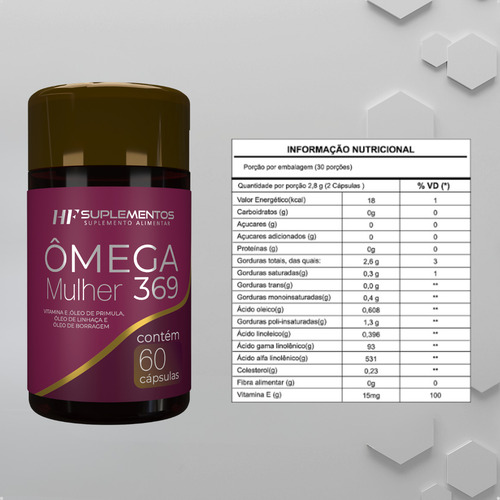 Omega 3 6 9 Mulher 60caps Hf Suplementos