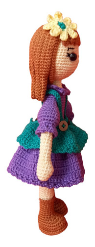 Muñeca Lily Granjerita Tejida A Crochet