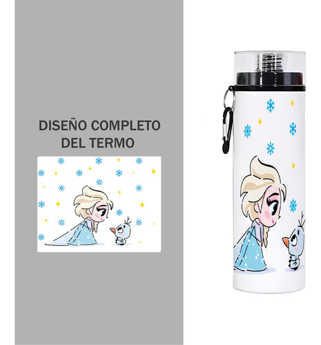 Termo Cilindro Princesas Botella 750ml Elsa
