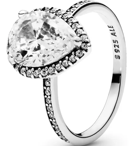 Anillo Pandora Halo En Forma De Gota Incluye Kit De Regalo