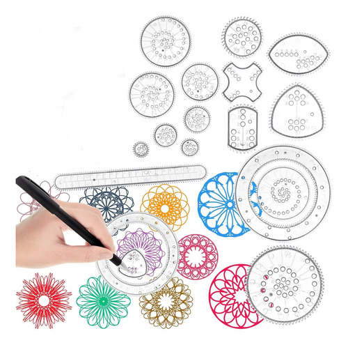 Set 22 Engranajes Juego Espirógrafo Dibujo Espiral Niños F