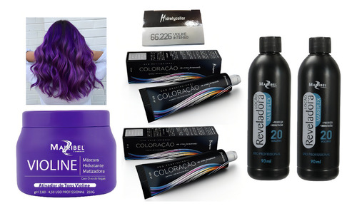 Kit Violine 2 Tinta Nº 66.226 1 Matiz 250g 2 Ox 20 Mairibel Tom Roxo Violine N 66.226