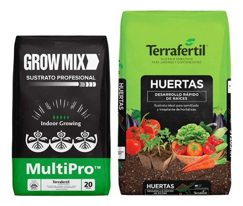Sustrato Growmix Terrafertil Multipro 20lt Huertas 50lt Grow