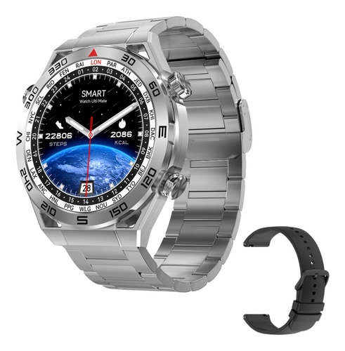 Reloj Smartwatch Hombre Dt Ultra Mate Elegante Plateado Gps
