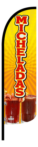 Funda Para Bandera P. Micheladas Con Camarones(4x1) Michelada Con Camarones Azul