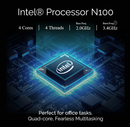 Mini Pc N100, 8gb Ram, 256gb Ssd, 4k Dual, Wifi6, 2.5g Eth