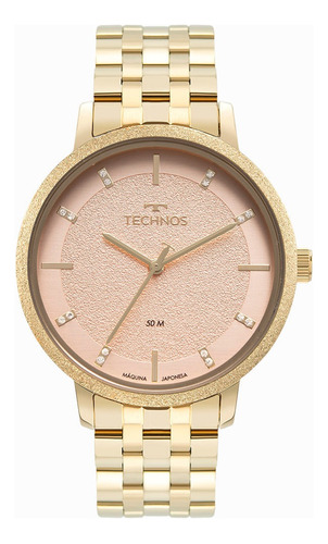 Relógio Feminino Technos Brilho Dourado Original Com Nfe