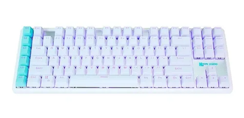 Teclado Mecánico Tkl, Hype Legend White Rebel L Brown Switch