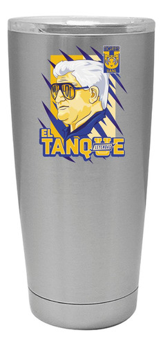 Termo Vaso Térmico Tigres Uanl El Tanque 20 Oz Color Plateado