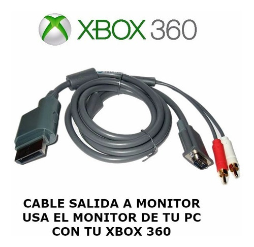 Cable Vga Xbox 360 Conexion Xbox 360 A Monitor Lcd Led