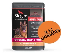 Comprar Sieger Criadores Perro Pollo Carne Y Cerdo 12 Sobres X 100gr