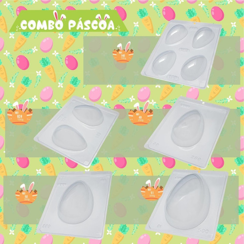 Combo 5 Formas Bwb Especial Silicone Ovo De Pascoa 2021