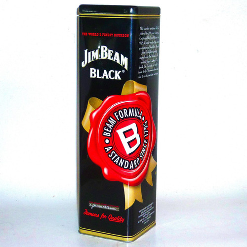 Hermosa Caja Lata Whisky Jim Bean Vacía De U.s. De Colección