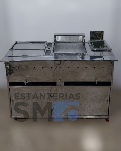 Imagen 4 de 5 de Carro De Perro Caliente Y Hamburguesa 3s Grande A Gas.