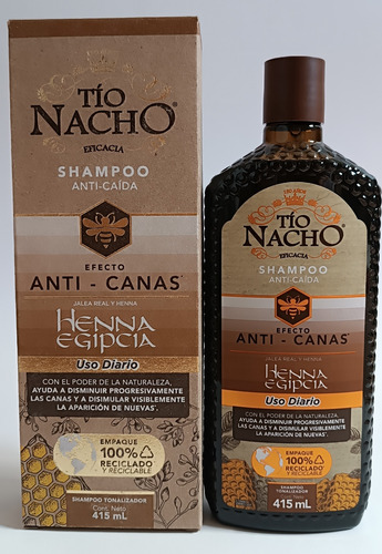 Champú Tío Nacho Efecto Anti Canas Con Henna Egipcia 415ml 