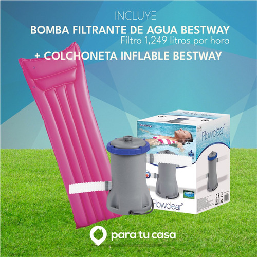 Pileta Lona Pelopincho 8000 L 1076 + Bomba Colchoneta Regalo