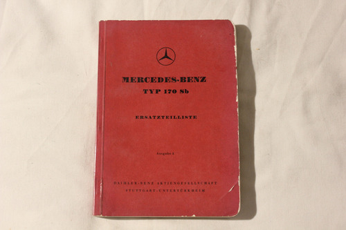 Mercedes Benz 170 Sb 1952 Catalogo De Repuestos (Usado)