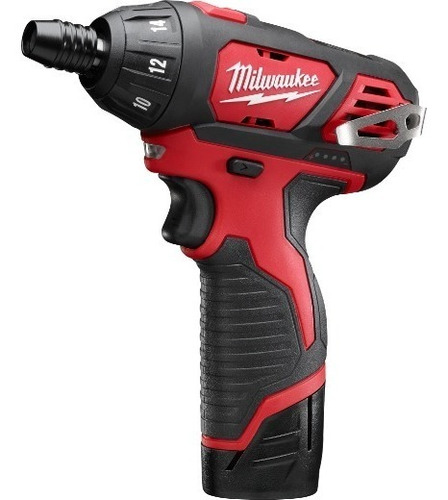 Atornillador Milwaukee* 12v 2,0ah 2401-259a + Bolso Enc. 1/4