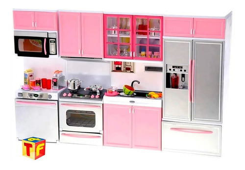 Cocina De Juguete Completa Barbie Gloria Luz Sonido 50 Cms