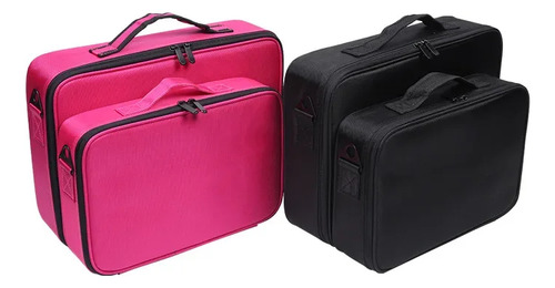 Bolsa De Cosméticos Golden Camellia Cube Negra Pequeña Doble