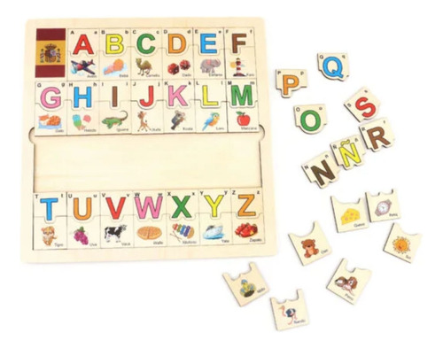 Juego De Asociación De Madera Con Letras Del Abecedario