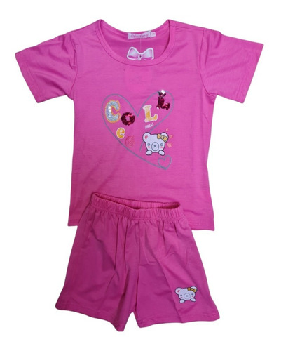  Pijama Niña Manga Corta Algodón  Diseños Variados