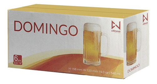 Imagen 2 de 4 de Jarra De Cerveza 540 Ml. Set X 6