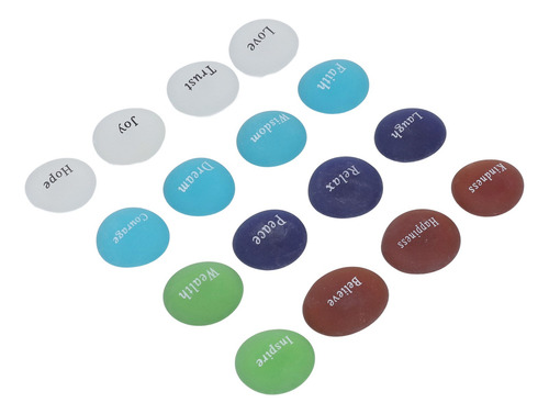 Color Lucky Stone, 16 Piezas De Piedras Inspiradoras, Mixtas
