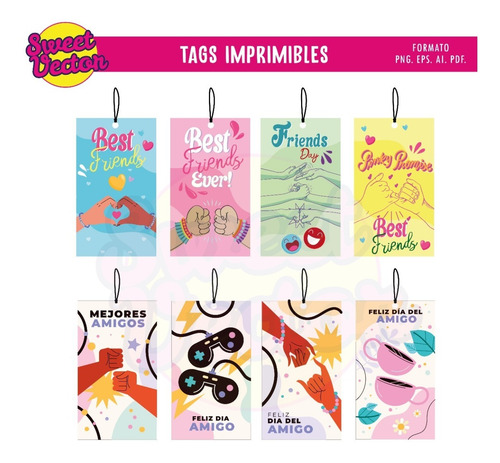 Kits Imprimibles Dia Del Amigo Tags Surtidos Editables