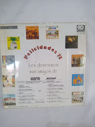 Lp Felicidades 78 Varios Artistas Bolero-cumbia 1977 Seminue (Usado)