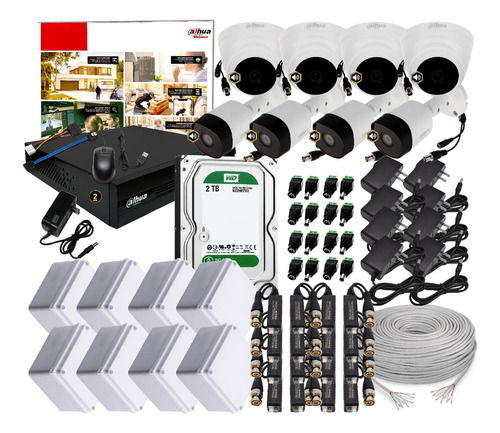 Cctv Cámaras Seguridad Kit 16 Ch Dahua 1080p + 8 Audio D 2tb