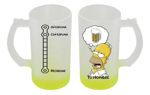 Tarro Cervezómetro Personalizable De Homero Simpson