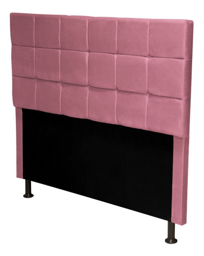 Cabeceira De Cama Box Londres Casal 140cm X 118cm Suede Cor Rosa Goiaba